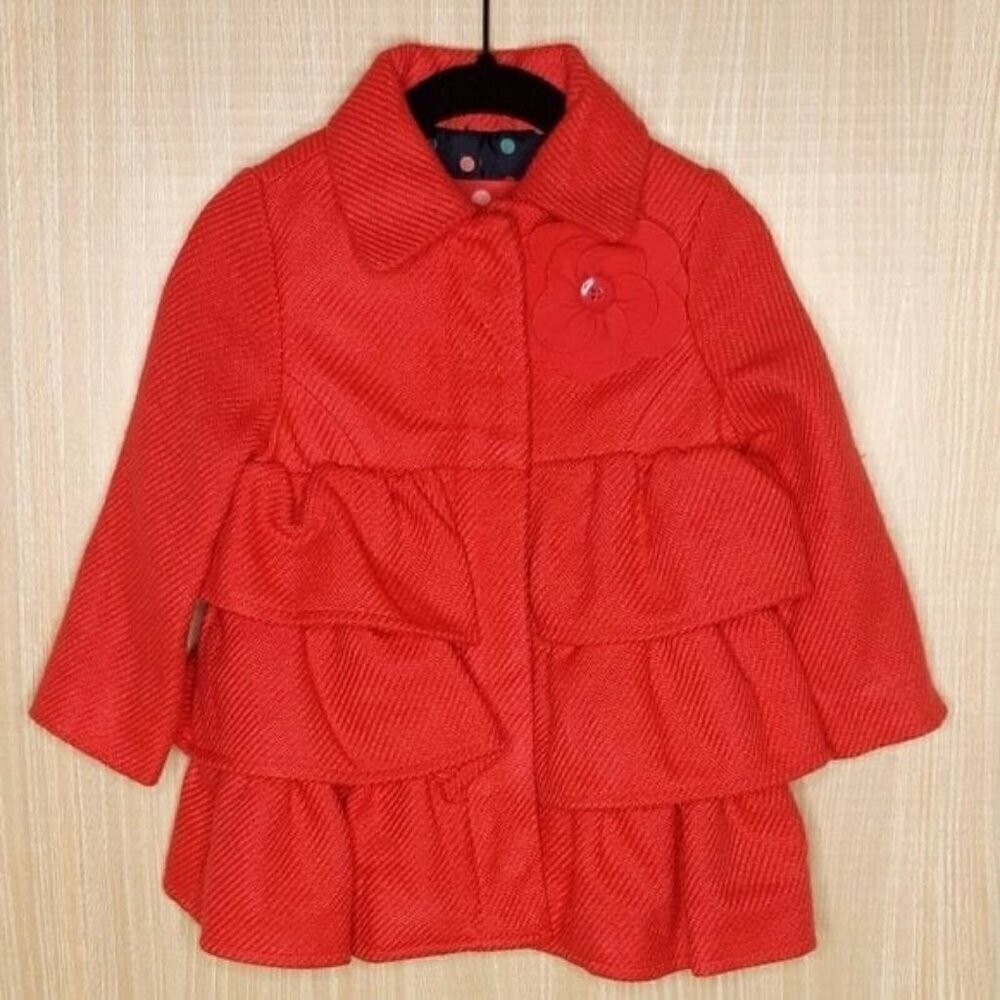 Cherokee Toddler Girls Pink Ruffle Coat 12 months